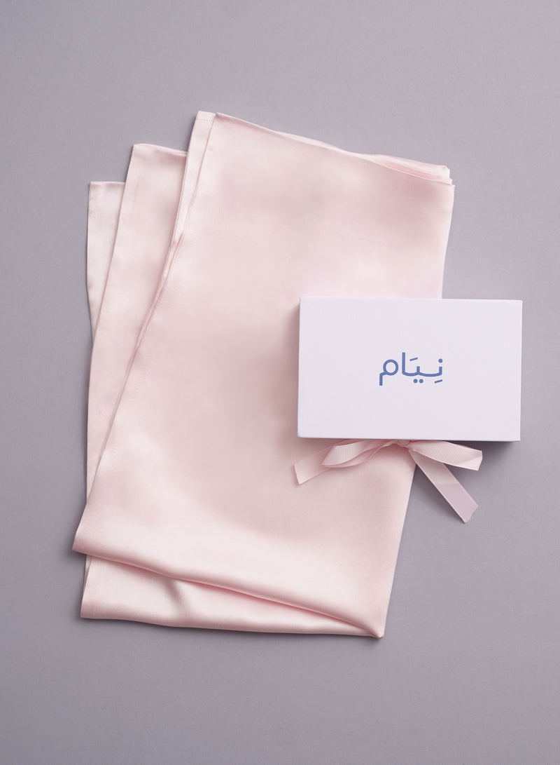 نيام غطاء وسادة حرير طبيعي ١٠٠٪ من نيام (مفرد)، مصنوع من ألياف التوت، مثالي للعناية بالبشرة والشعر، ملمس ناعم وبارد، مقاس ٤٨.٥ X ٧١ سم، غطاء الوسادة الحرير متوفر بألوان متعددة. - Image 2