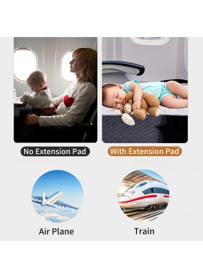 انسولار سرير طائرة للأطفال قابل للطي وممدد للمقعد، مسند أقدام سفر للأطفال الصغار قابل للتعديل ومحمول وأرجوحة للرحلات الجوية، سرير نوم خفيف الوزن للطائرة وسجادة لعب لمقعد السيارة للرضع - Image 4