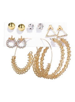 Pair Of 6 Ear Studs And Hoop Earrings Set