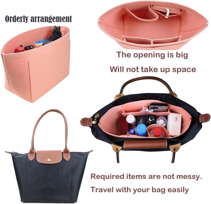 Lckaey Purse Organizer Insert for Le Pliage Neo Handbags Insert Organizer1012pink-S - Image 3