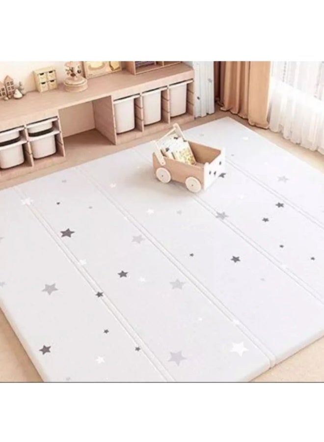 Capstro Foldable Baby Play Mat – Double-Sided Aquatic World & Black White Star Foam Floor Mat with Thick Cushioning, Soft Waterproof Surface for Crawling  – Aquatic World & Black White Stars - Image 2