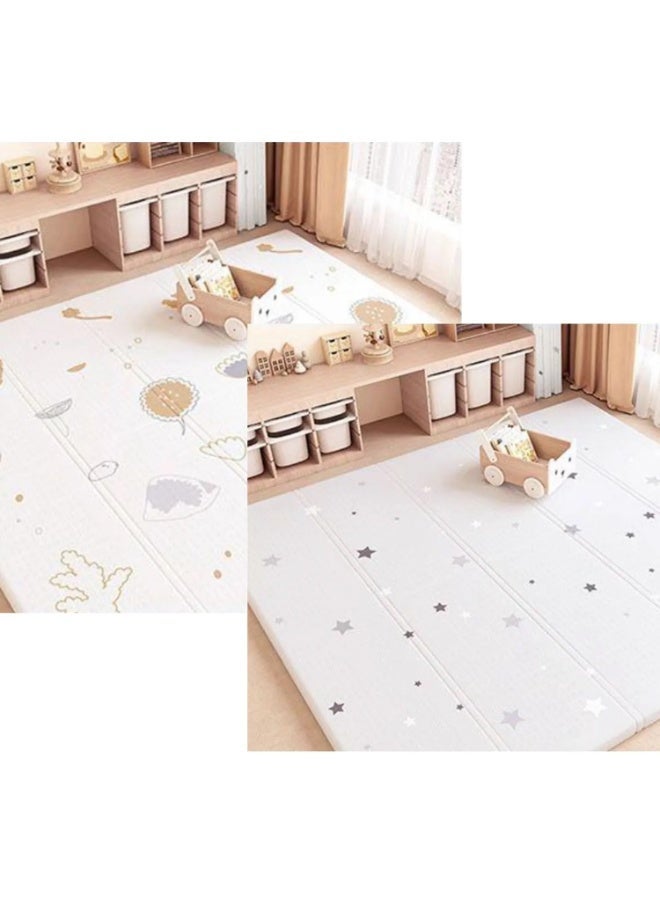 Capstro Foldable Baby Play Mat – Double-Sided Aquatic World & Black White Star Foam Floor Mat with Thick Cushioning, Soft Waterproof Surface for Crawling  – Aquatic World & Black White Stars - Image 1