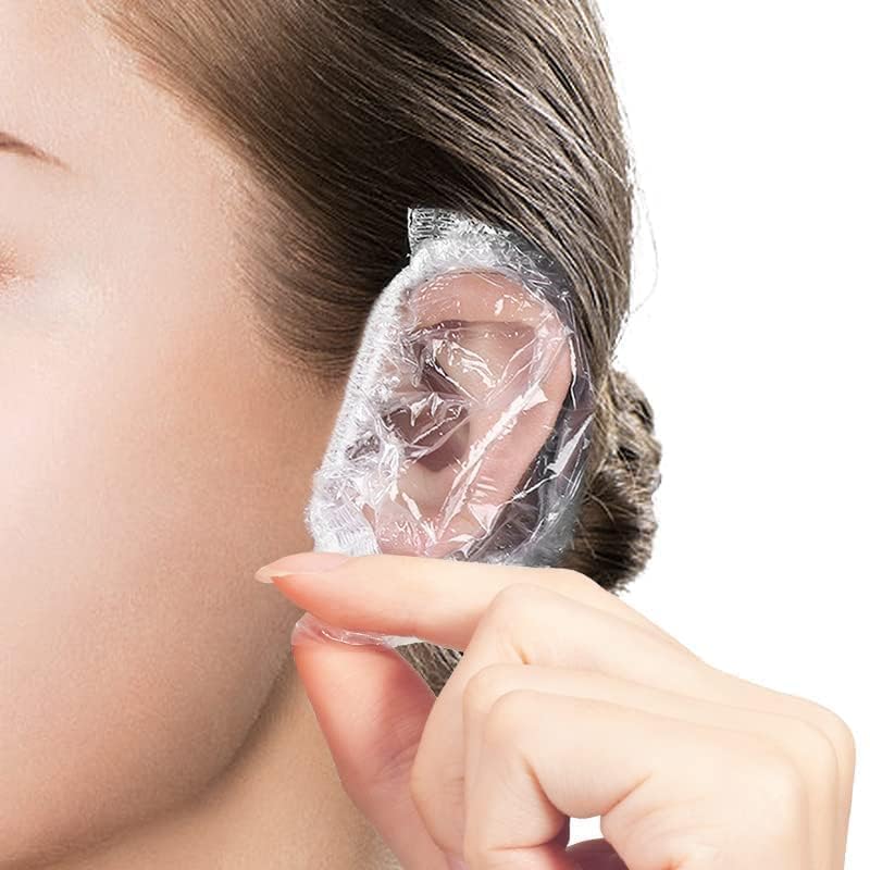 SNNP 200pcs Clear Ear Protectors Waterproof Ear Covers for Hair Dye, Shower, Bathing Ear Protection from water - Image 1