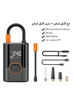 دائرة مربعة منفاخات الإطاراتمنفاخ إطارات محمول مع شاشة LCD وبطارية قابلة لإعادة الشحن - مضخة إطارات سيارات 150 رطل/بوصة مربعة، مضخة ضاغط هواء لإطارات السيارات والدراجات النارية وكرة السلة والمزيد من الأشياء القابلة للنفخ  - Image 2