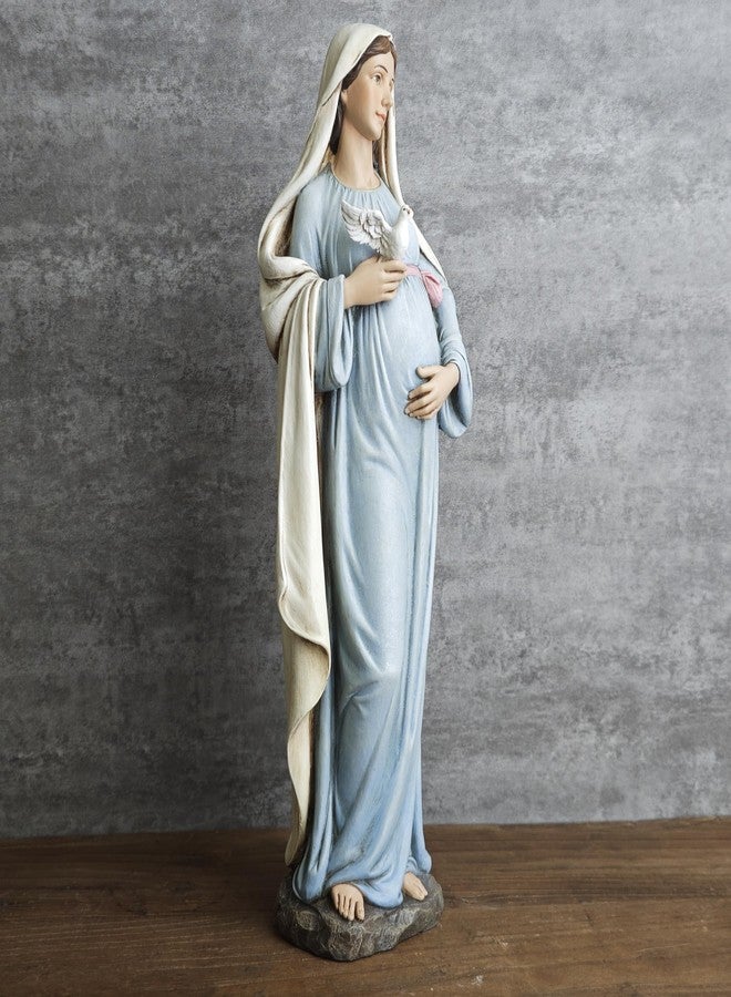 BC BUILDCLASSIC BC Catholic Expectant Mary Mother Statue, 12.8" H Blessed Virgin Mary Figure, Pregnant Mary for Pregnant Mom Gift, Inspirational Home décor of Peace Love Hope, Handpainted by Buildclassic - Image 5