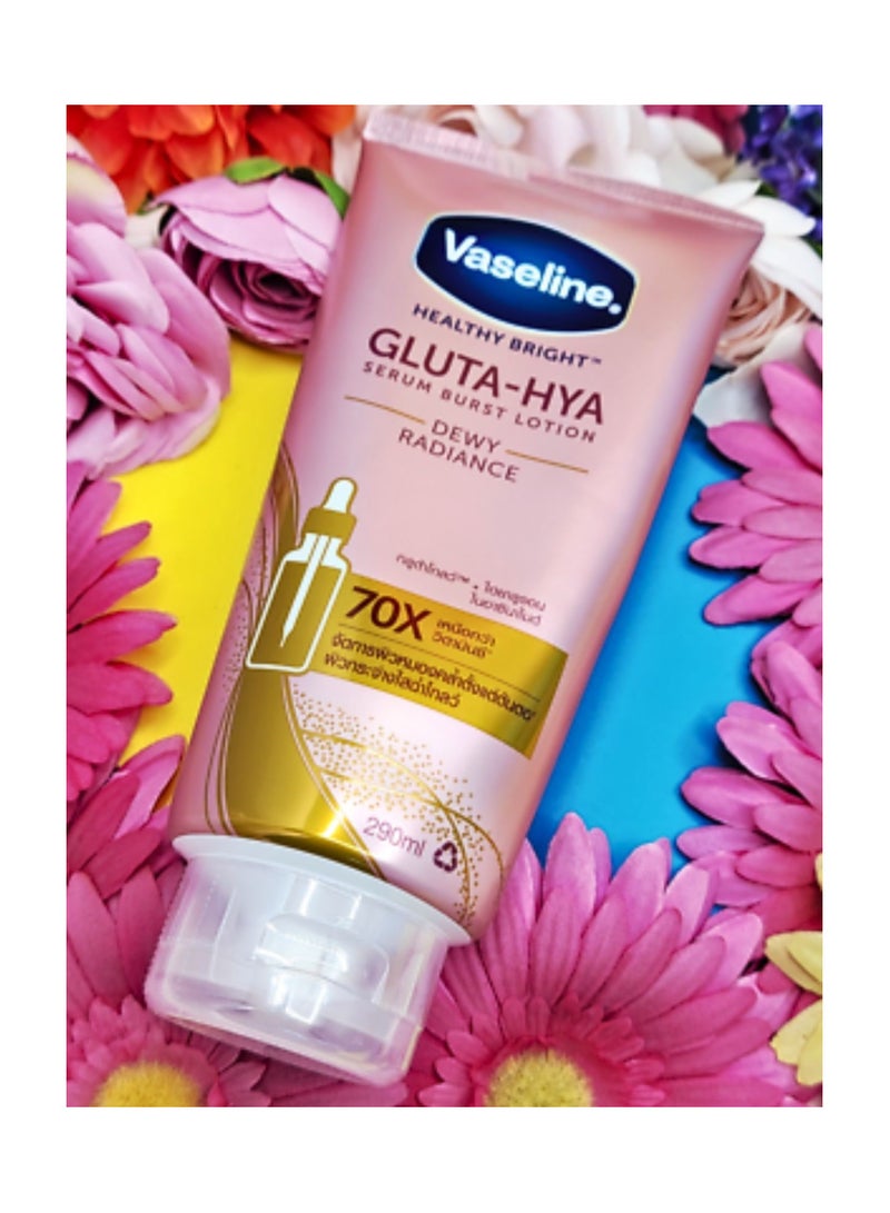 Vaseline Gluta Hya Dewy Radiance Lotion Bright 290ml - Image 2