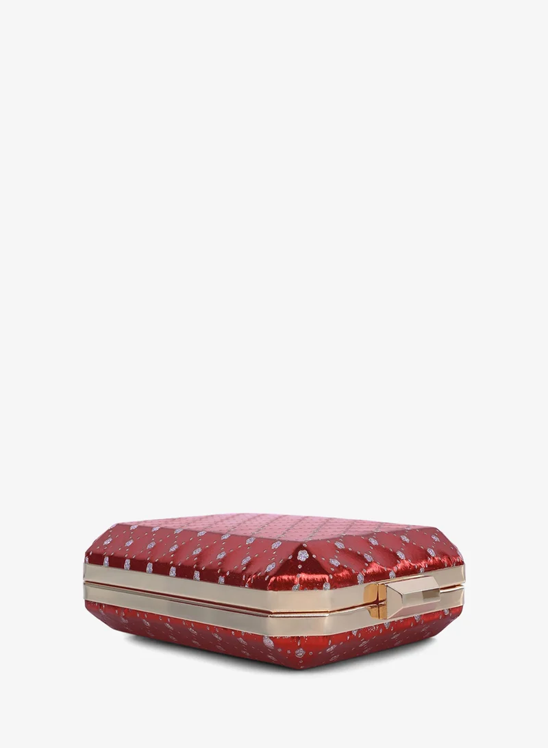 London Rag  London Rag Red Metallic Cut Out Clutch Bag for Women | Best Price UAE
