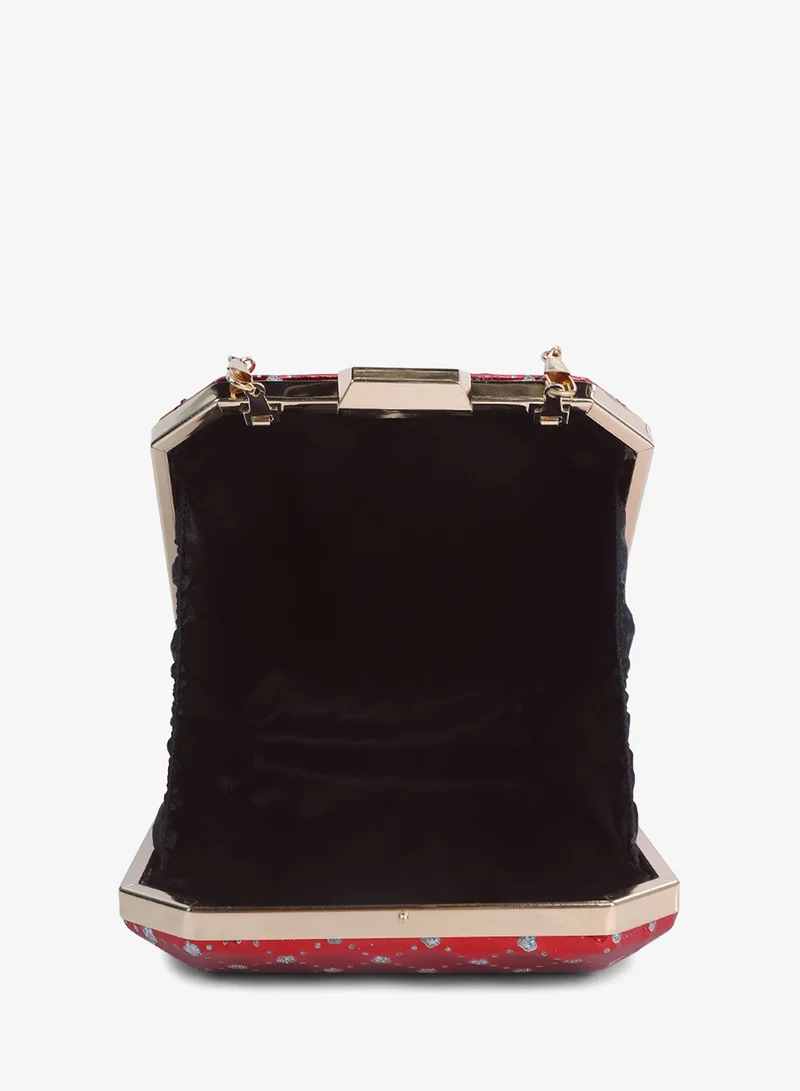 London Rag  London Rag Red Metallic Cut Out Clutch Bag for Women | Best Price UAE