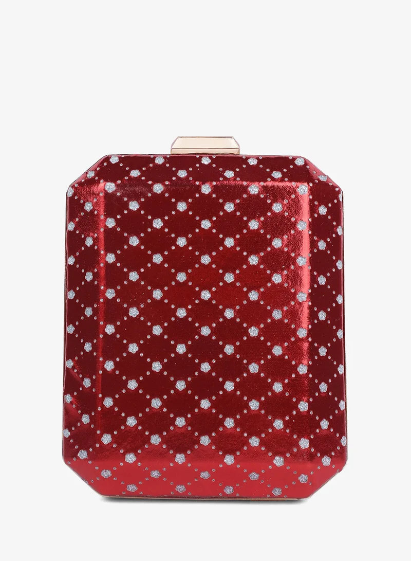 London Rag  London Rag Red Metallic Cut Out Clutch Bag for Women | Best Price UAE