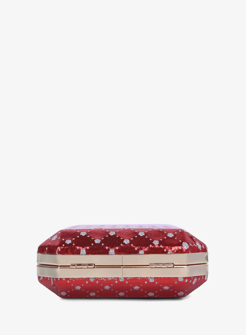 London Rag  London Rag Red Metallic Cut Out Clutch Bag for Women | Best Price UAE
