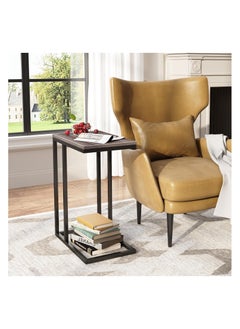 Chulovs Side Table End Table Living Room C Shaped Table for Sofa Couch and Large Desktop C Table for Bedroom with Sturdy Metal Legs  - Image 2