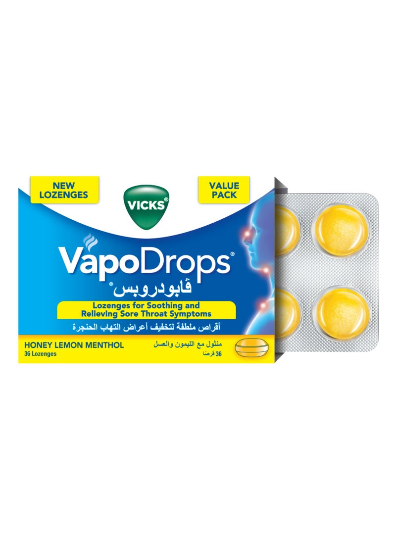 Vicks Vapodrops Honey Lemon 36 Pcs - Image 2