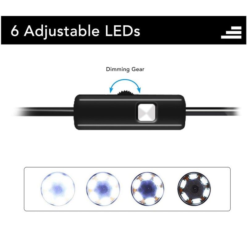 3 in 1 Endo C with 6 LED s, ible Bore Channel Inspection C, 3.28ft Cable Length for Type C USB, with Side Mirror Hook Access - Image 3