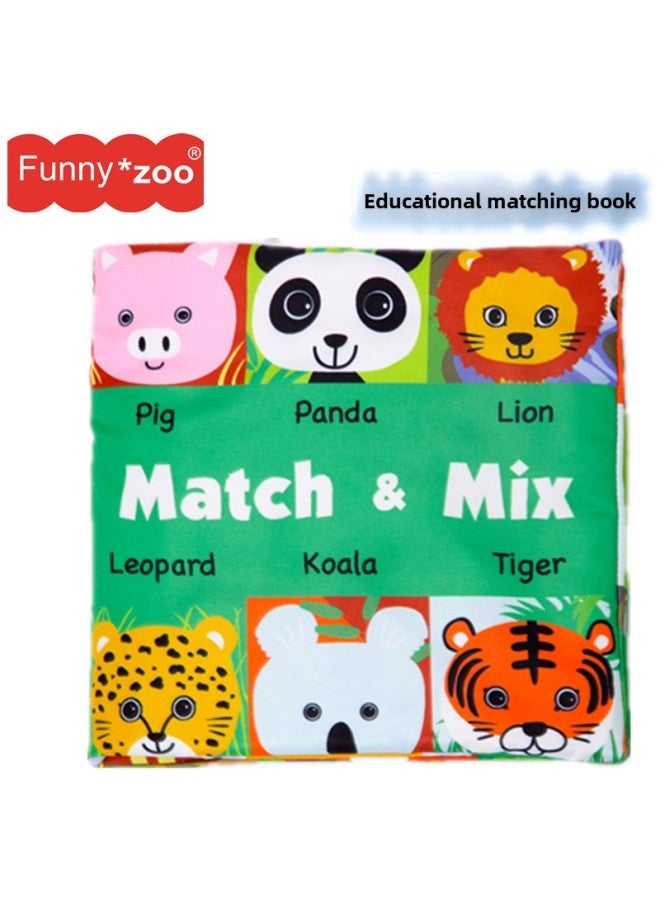 Funnyzoo Face Matching Cloth Book Animal Character Rattle BB Paper Tail Cognitive Puzzle Portable-Color:Paired Cloth Book  - Image 3