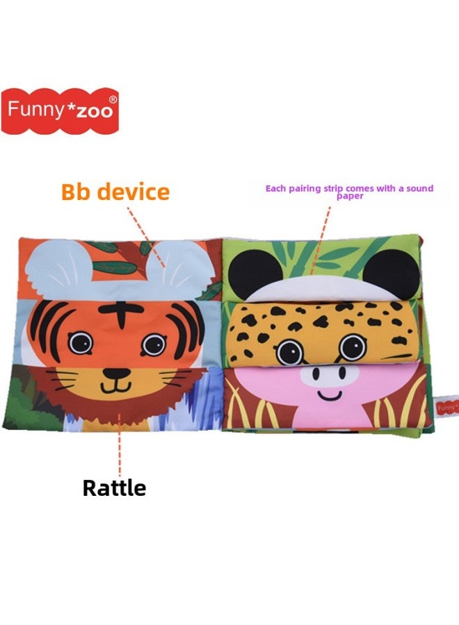 Funnyzoo Face Matching Cloth Book Animal Character Rattle BB Paper Tail Cognitive Puzzle Portable-Color:Paired Cloth Book  - Image 4