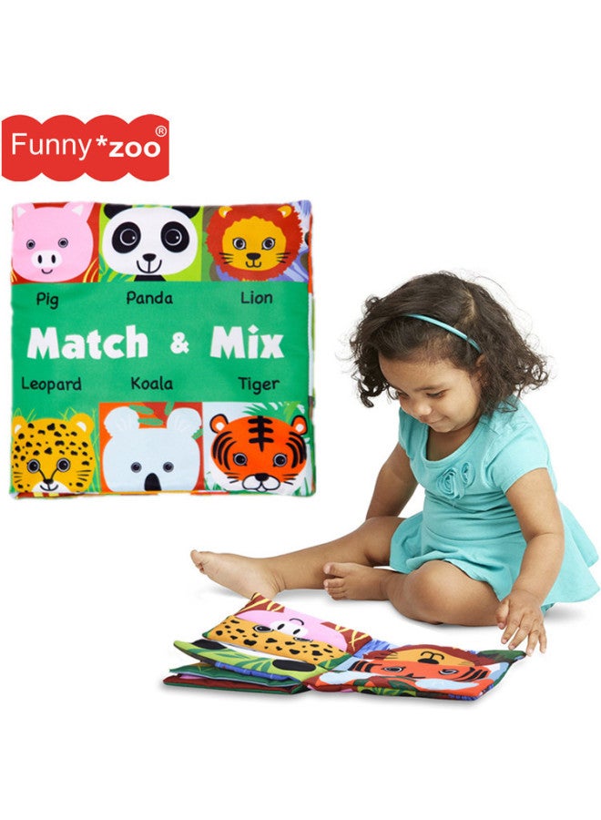 Funnyzoo Face Matching Cloth Book Animal Character Rattle BB Paper Tail Cognitive Puzzle Portable-Color:Paired Cloth Book  - Image 2