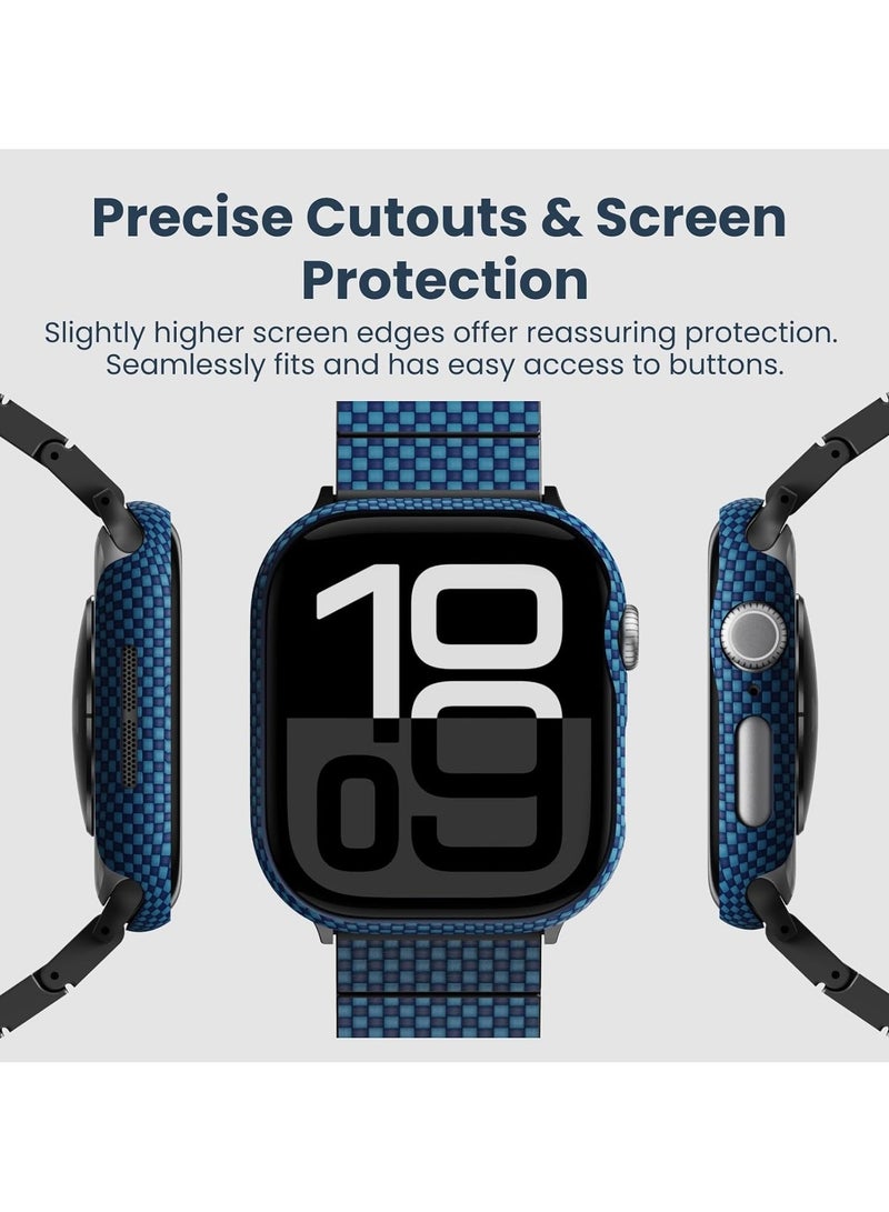 PITAKA PITAKA Apple Watch Series 10 Case, Exquisite Minimalist Slim Apple Watch Series 10 46mm Case, Aramid Fiber Woven Air Case - Moonrise  - Image 4