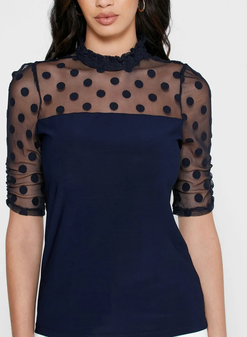 Wallis Dobby Mesh Top