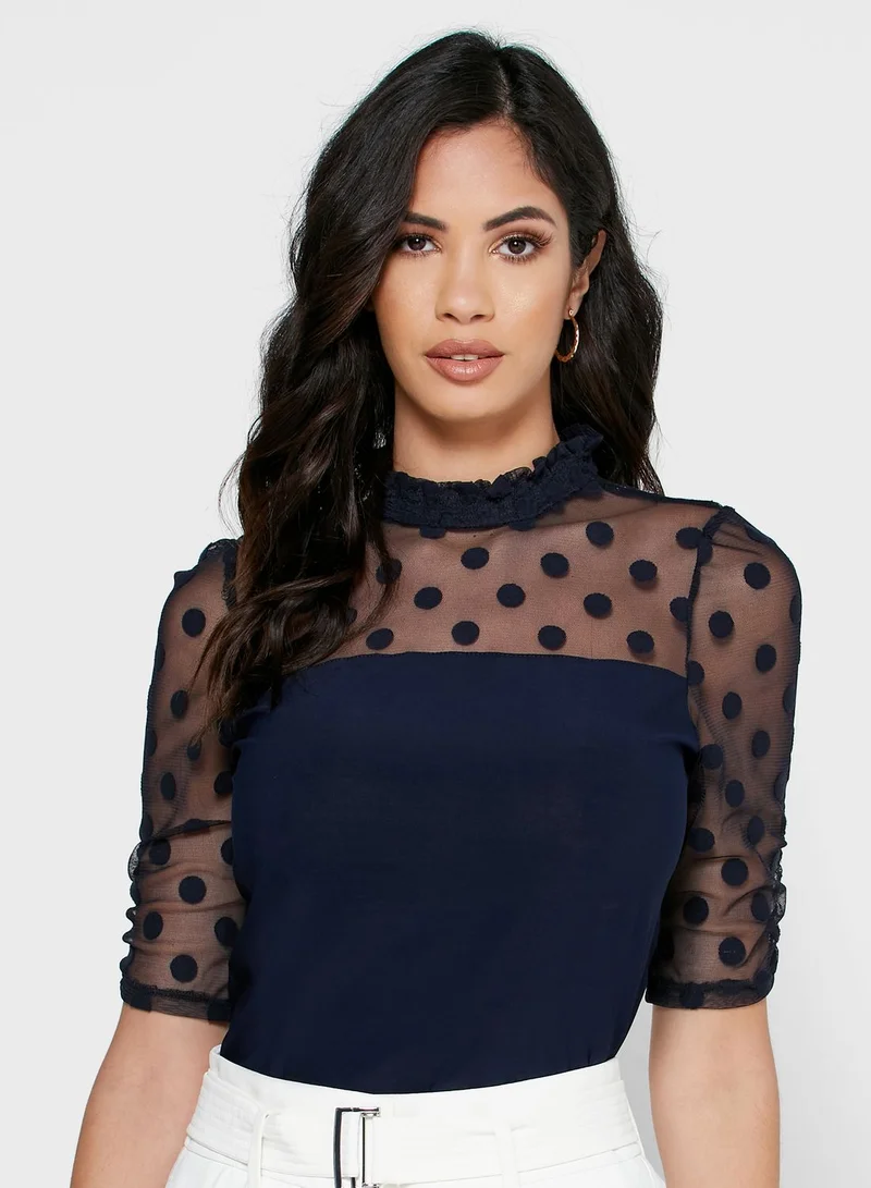 Wallis Dobby Mesh Top