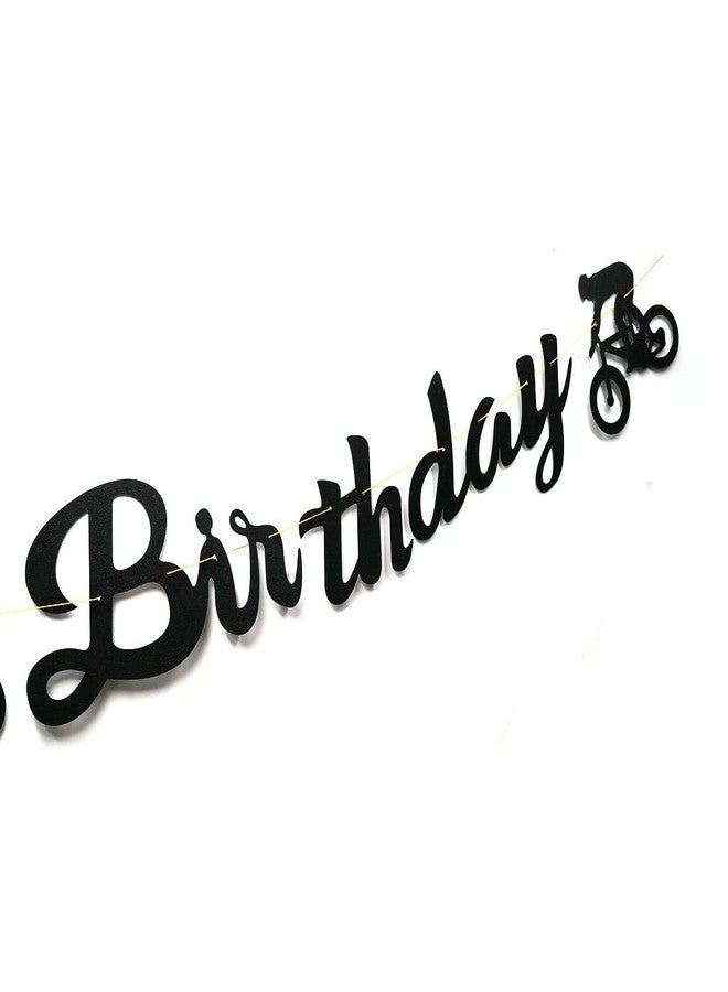Paity Black Bicycle Happy Birthday Banner Bike Sports Theme Garland for Boy Birthday Shower Party Decoration Bicycle Party Banner Bicycle Bike Sport Charms Bicycle Birthday Bachelorette Party Decorations Pre-strung (Black) - Image 4