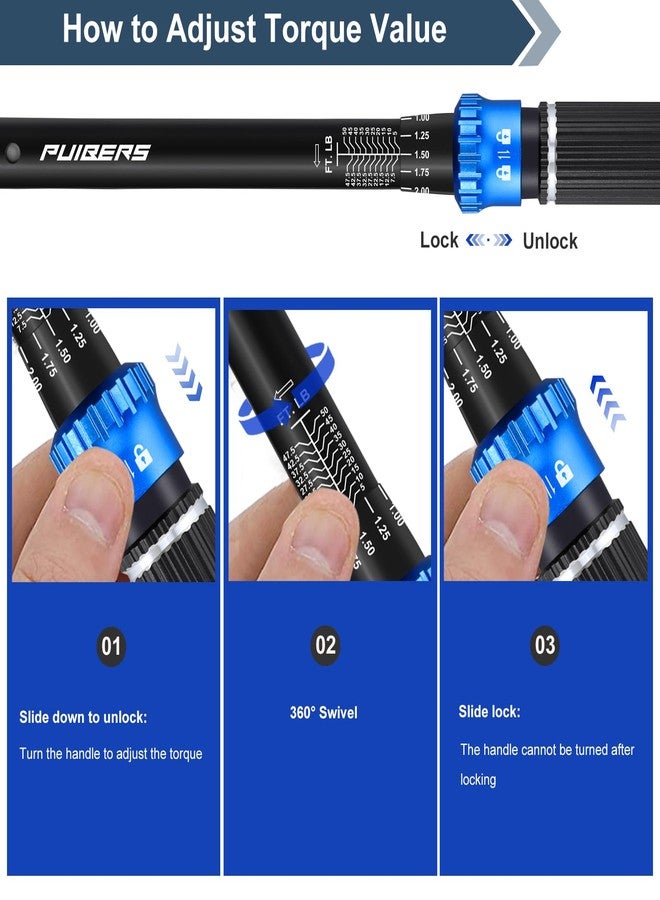 PUIBERS Torque Wrench 3/8 drive, 3/8 Inch Drive Click Torque Wrench Moto 5-50 FT.LB/6.8-67.8 Nm,Dual-Direction Adjustable 72 Tooth,Torque Wrenches Mechanic Tools for Bike, Motorcycle and Car Repair - Image 5