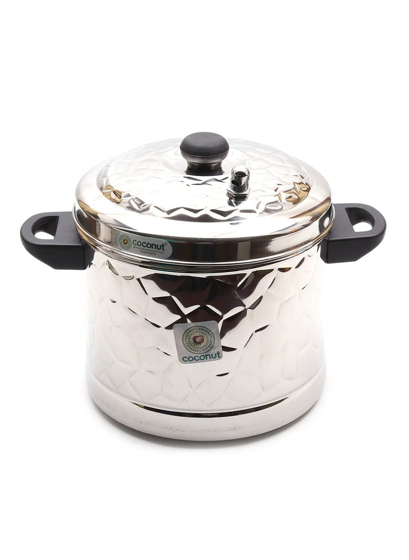 Coconut Coconut Stainless Steel Hammered Idly Cooker - 6 Plate - 24 - Idly  - Image 3