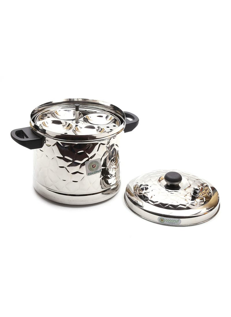 Coconut Coconut Stainless Steel Hammered Idly Cooker - 6 Plate - 24 - Idly  - Image 2