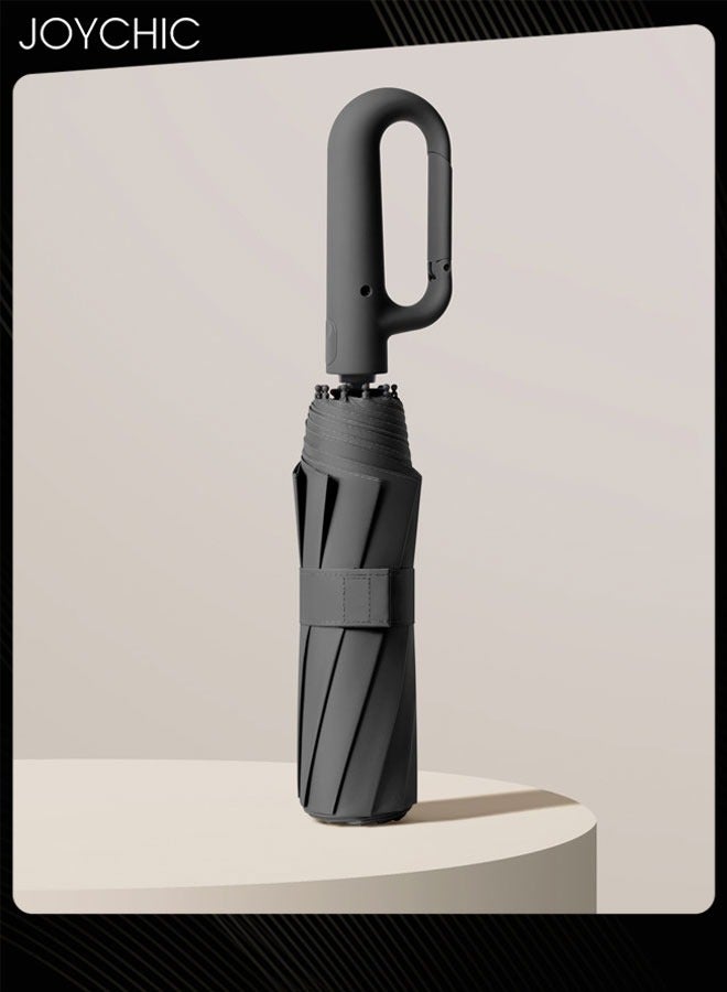 Joychic مظلة قابلة للطي مع مشبك حلقي أوتوماتيكي خفيفة الوزن وقوية 10 عظام مظلة سفر محمولة للمطر في الهواء الطلق - Image 1