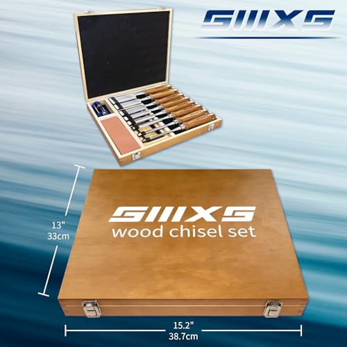 SIIIXS Professional Wood Chisel Set, 8pcs Woodworking Chisel Set with 1pcs Honing Guide, 1pcs Sharpening Stone - Image 5
