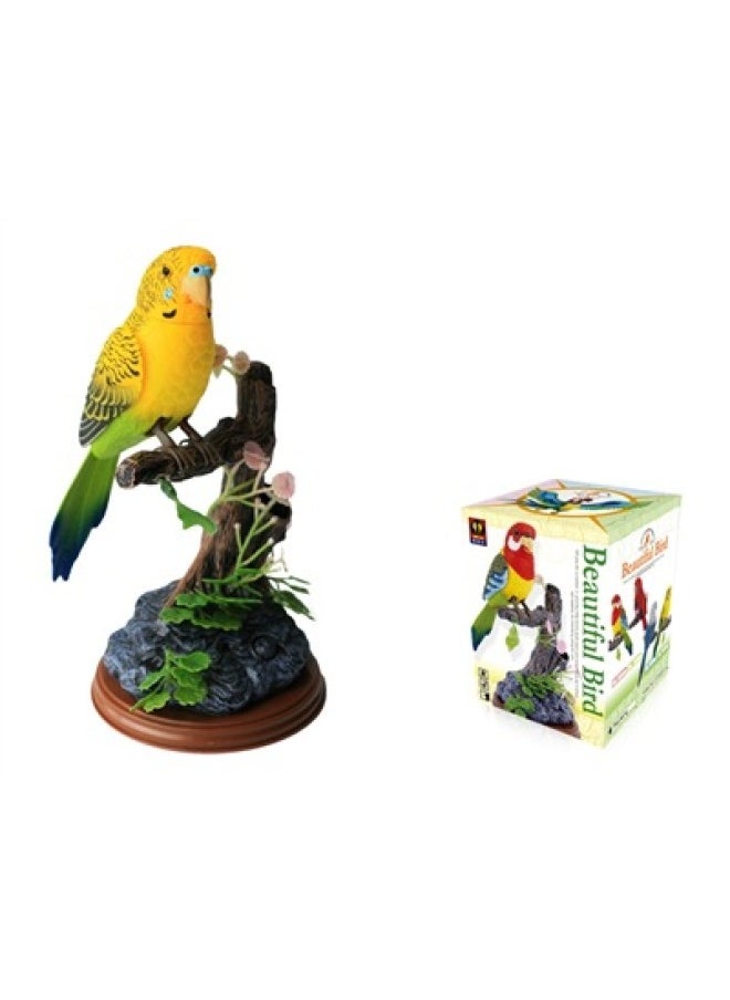 Shake The Sound Of The Same 513 Simulation Voice Control Double Cockerel Can Talk Recording Bird Fake Tree Ornaments Toy Generation Hair-Color:Crispy Bird Mining Fake Tree Style-517h-Specifications:Battery Version [free Three Batteries]  - Image 1