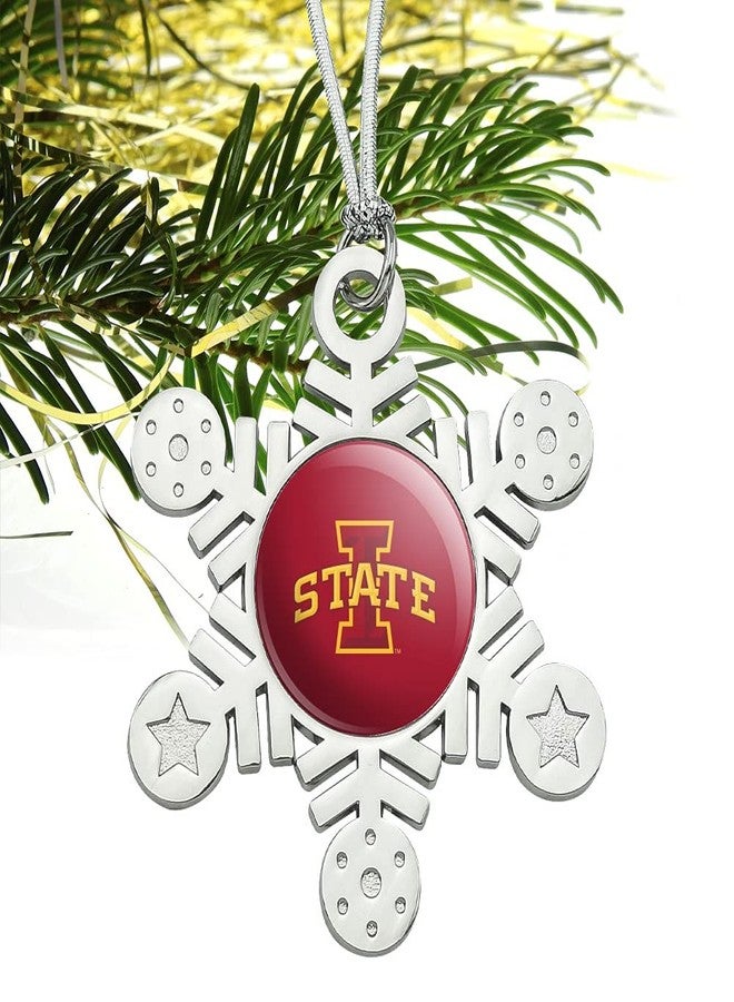GRAPHICS & MORE Iowa State University Logo Metal Snowflake Christmas Tree Holiday Ornament - Image 2