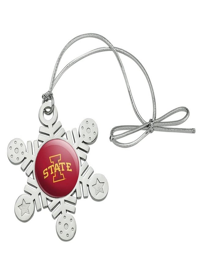 GRAPHICS & MORE Iowa State University Logo Metal Snowflake Christmas Tree Holiday Ornament - Image 1