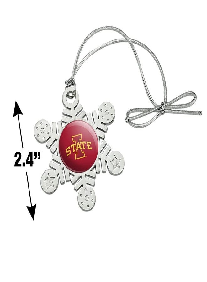 GRAPHICS & MORE Iowa State University Logo Metal Snowflake Christmas Tree Holiday Ornament - Image 3