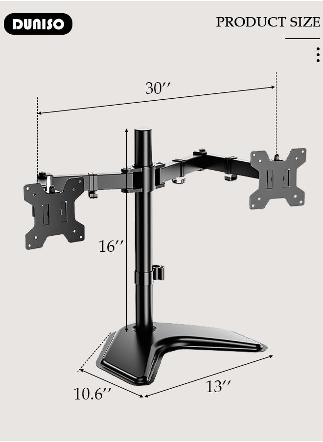 حامل مكتب لاثنين من الشاشات، قاعدة فولاذية ثقيلة قابلة للتعديل بالكامل، ذراع مزدوجة للشاشة للمكتب، تناسب شاشتين بحجم يصل إلى 13-27 بوصة، حامل شاشة كمبيوتر مع تركيب VESA، يتحمل حتى 22 رطلاً لكل ذراع - pzsku/ZE04F9117264363F3B8EAZ/45/_/1722993788/c0772d78-ab9b-4541-aff3-f1e1fd5a49cc