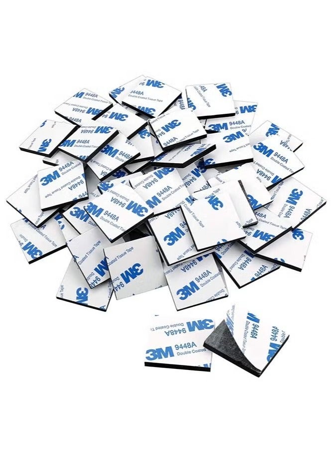 3M 100 Pack Square Double Sided Foam Adhesive Tape Black - Image 1