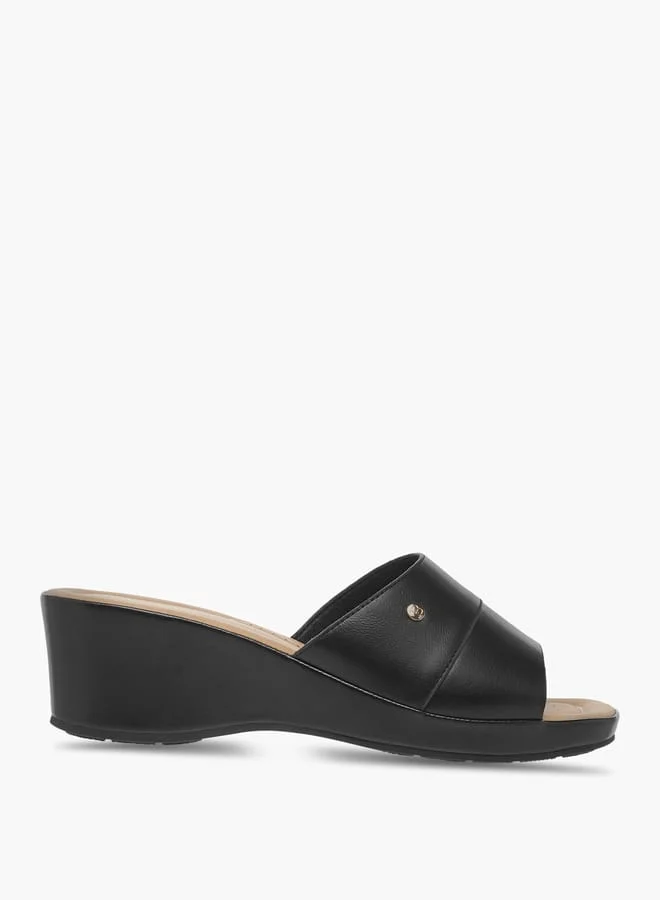 Women Slip-On Sandals with Wedge Heel
