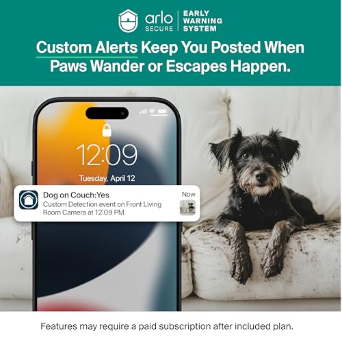 Arlo Essential Indoor Pan Tilt Security Camera 2K 2025 Release Wired Plugin Power Person Recognition Animal Detection Animated Preview 1Month Secure Plan Auto Motion Tracking 1 Cam White - Image 3