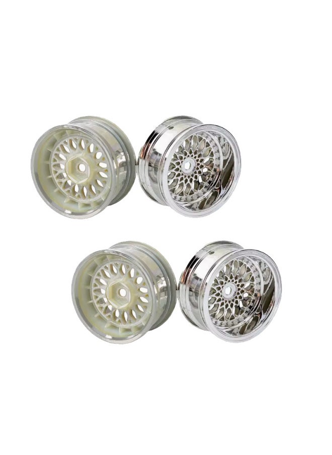 Generic 1/10 Flat Running Drift Racing Rv HSP94123 Electroplated Nylon Wheel Tire Wheel Frame Offset3-9mm-Color:6 Degrees - Electroplated Silver  - Image 1