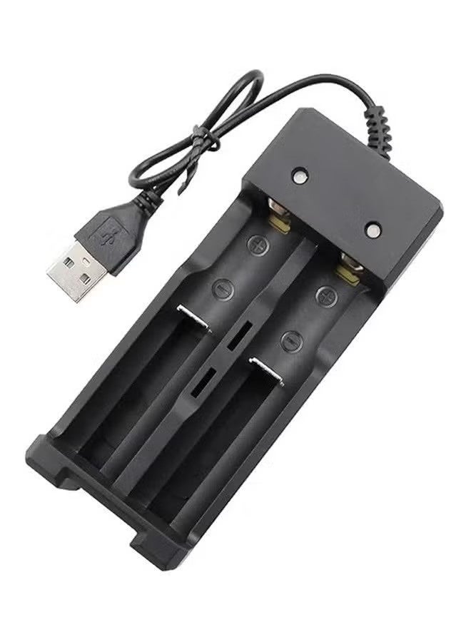 Universal 18650 18650 Rechargeable Battery Charger, Dual Slot USB Lithium Battery Charger with Cable, 2-slot Smart Battery Charger for 18650 Rechargeable Batteries(No Battery) - Image 1