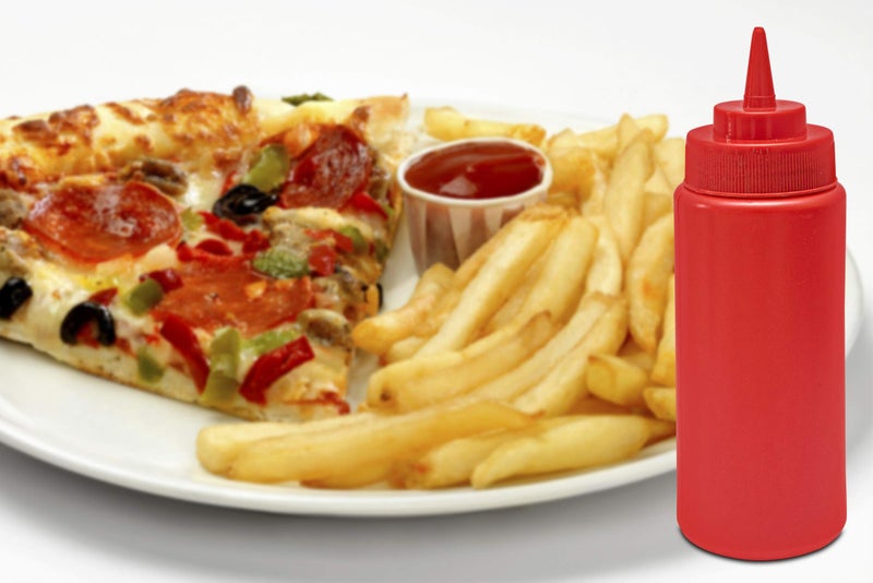 THW® 16 oz (473 ML) Plastic Squeeze Bottles for Ketchup BBQ Sauce Syrup Condiments Mustard Mayo Hot Sauce Olive Oil Dressing, Red- Pack of 6 Pieces - Image 4