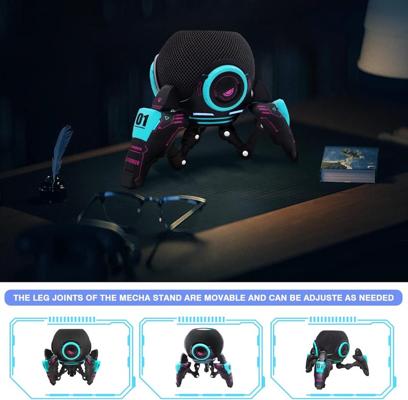 CSTHEN Echo Dot Stand，Table Stand Decorative Holder for Echo Dot (4th & 5th Generations) or Homepod Mini，Bracket can be Adjusted arbitrarily Posture (Black) - Image 4