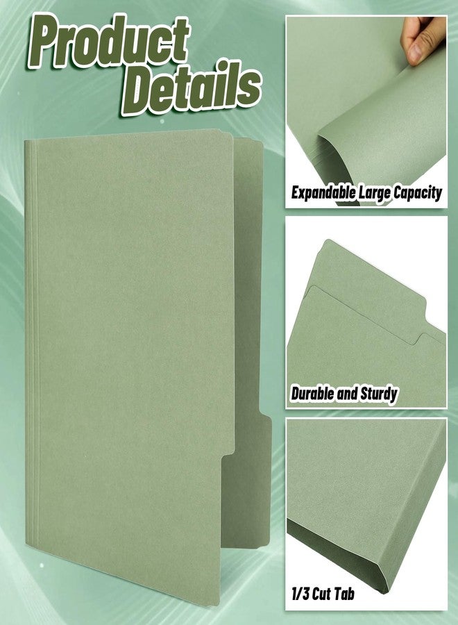 وولاين مجموعة من 24 حافظة ملفات من Whaline باللون الأخضر الزيتوني، مقاس A4، بأربعة ألوان متدرجة، مزودة بجيوب ملفات خضراء مع علامة قطع ثلثية، مناسبة للمنزل والمكتب والفصول الدراسية، مقاس 8.9 × 11.6 بوصة - Image 3