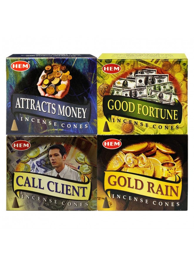 TRUMIRI Hem Incense Cones Variety Pack #1 And Cone Incense Burner Bundle With 4 Money Luck And Business Themed Fragrances - Image 1