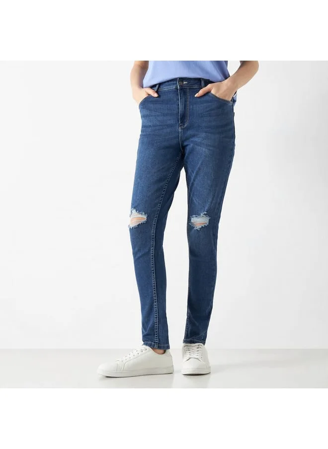 Lee Cooper Lee Cooper Super Skinny Fit Distressed Jeans