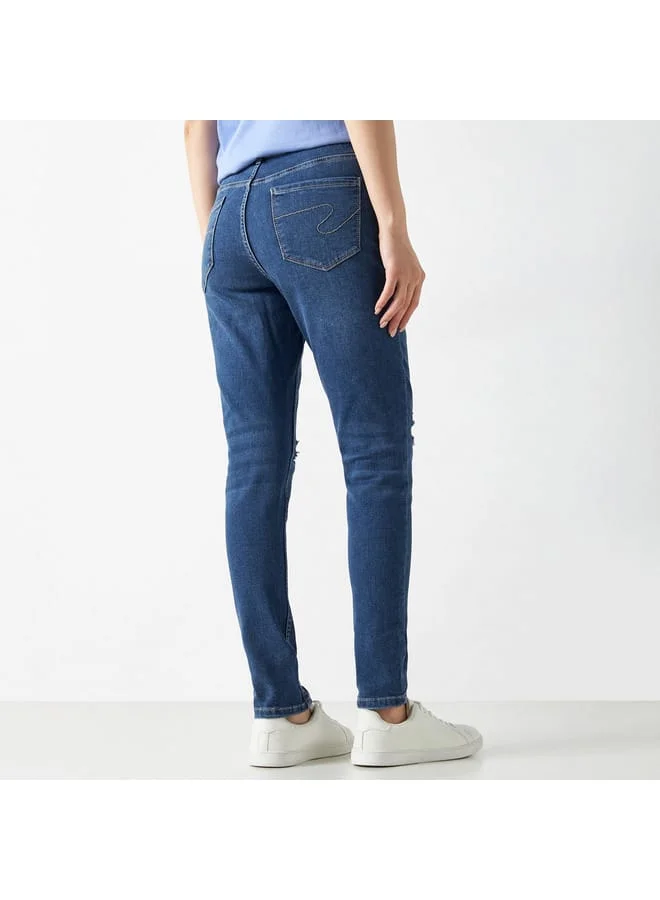 Lee Cooper Lee Cooper Super Skinny Fit Distressed Jeans