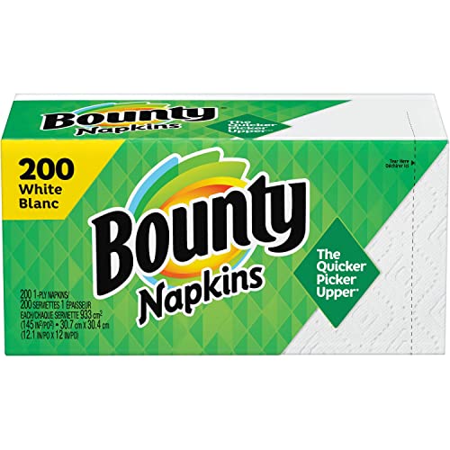 Bounty Paper Napkins, White or Printed, 200 Count, Pack of 2 - Image 1