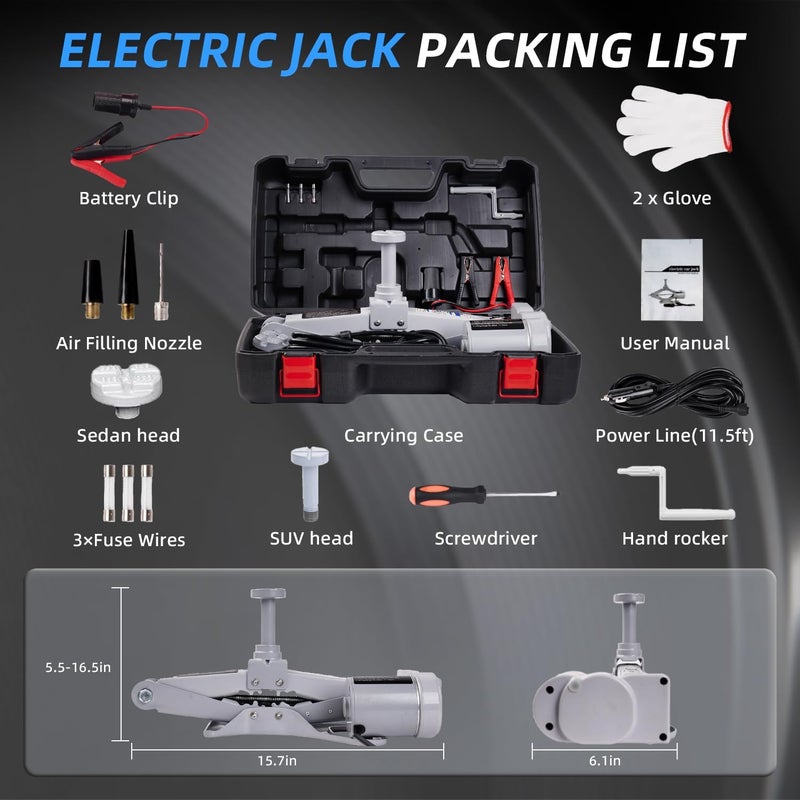 STANDTALL Electric Car Jack Car Floor Jack 3 Ton All-in-one Automatic 12v Scissor Lift Jack Car Repair Tool for Sedans and SUV - Image 5