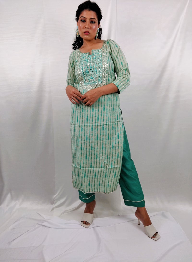 PRIYA’S PANACHE PRIYA'S PANACHE Straight Rayon Kurta Pant Dupatta Set - Designer Festival Traditional Ethnic Indian Partywear For Women - Image 1