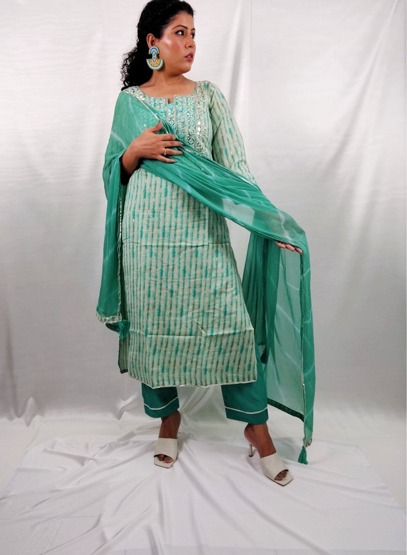 PRIYA’S PANACHE PRIYA'S PANACHE Straight Rayon Kurta Pant Dupatta Set - Designer Festival Traditional Ethnic Indian Partywear For Women - Image 3