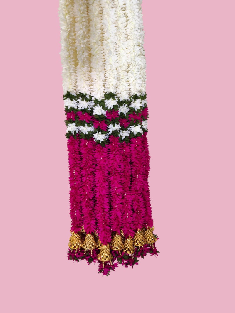 afarza Garland Toran for Door Entrance Home Decoration Wall Hanging Backdrop Pooja Festival Relegious Handmade Gift Bandarwal 4Pieces 5ft (Rani) - Image 5